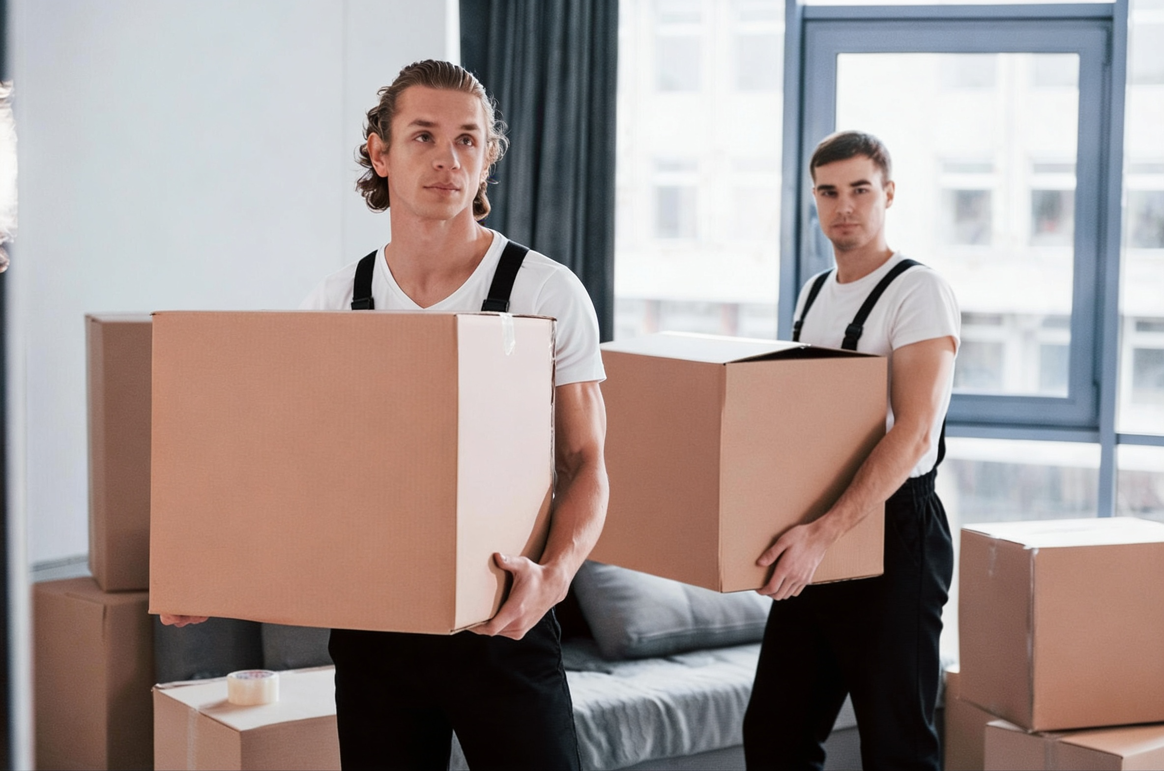 Office moving project with packed workstations and boxes – Easy Best Moves